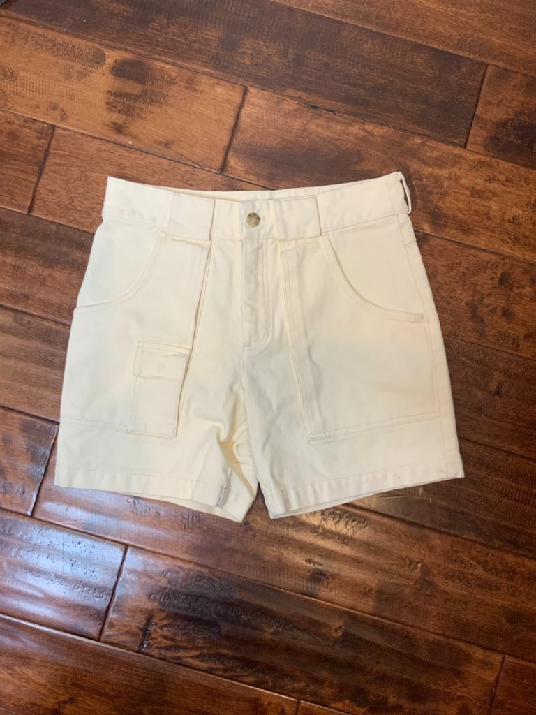 Aime Leon Dore Ivory Denim Carpenter Shorts, Size Small